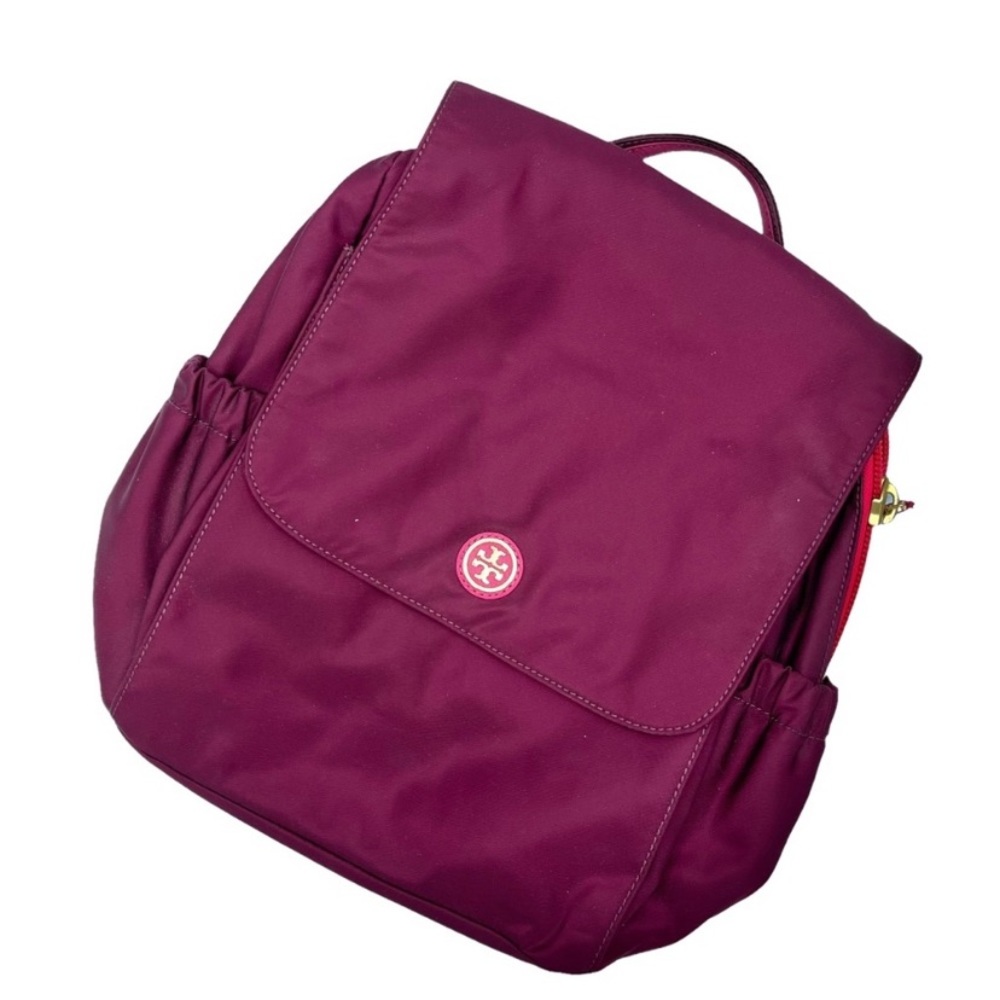 Tory Burch Maroon Nylon Backpack